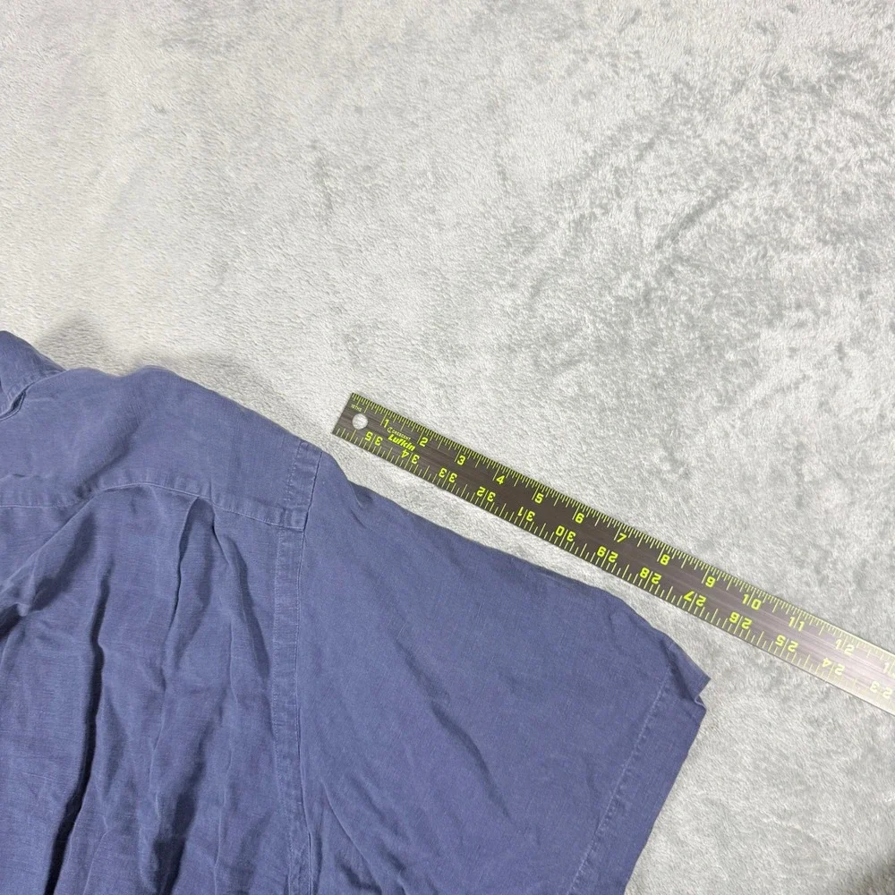 Vintage Polo Ralph Lauren Mens XXL Short Sleeve Linen Silk Blend Button Shirt